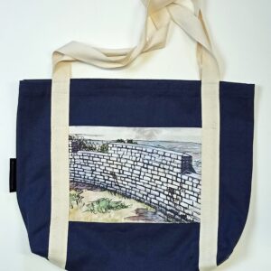 White Fence at Nobbys Lighthouse (Whibayganba) Blue Canvas Market Bag